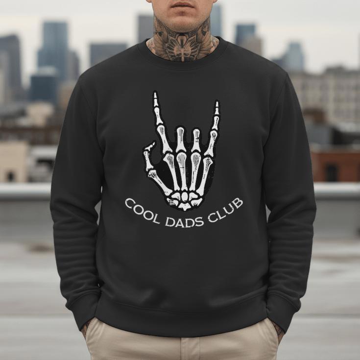 Cool Dads Club Skeleton Rock Pocket Fathers Day Rocker Hand Men Sweatshirt