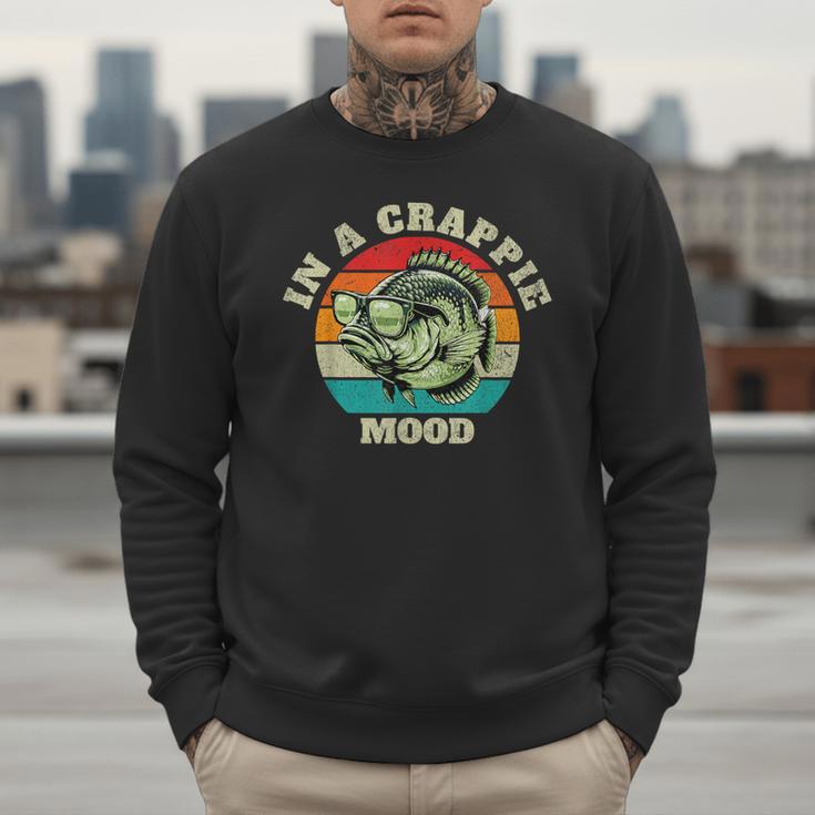 In A Crappie Mood Retro Fishing Sarcastic Dad Men Sweatshirt
