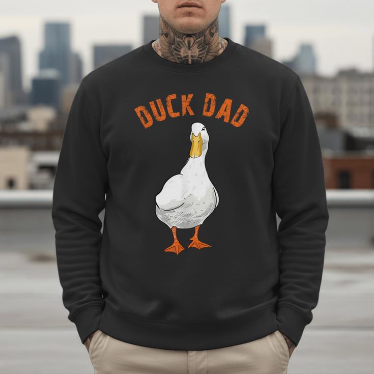 Cute Duck Dad Lover Illustration Duck Owner Men Sweatshirt
