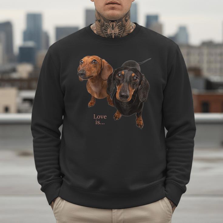 Dachshund Shirt Doxie Mom Dad Love Wiener Dog Puppy Cute Tee Men Sweatshirt