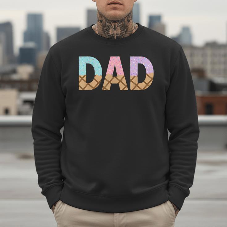 Dad Of 1st First Birthday Girl Ice Cream Men Sweatshirt