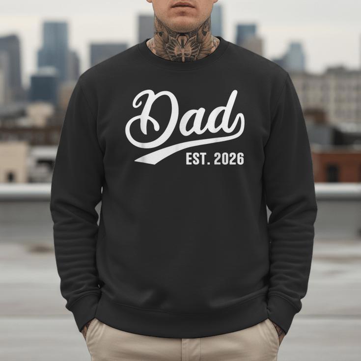 Dad 2026 Father Since 2026 Retro Dad Est 2026 Men Sweatshirt