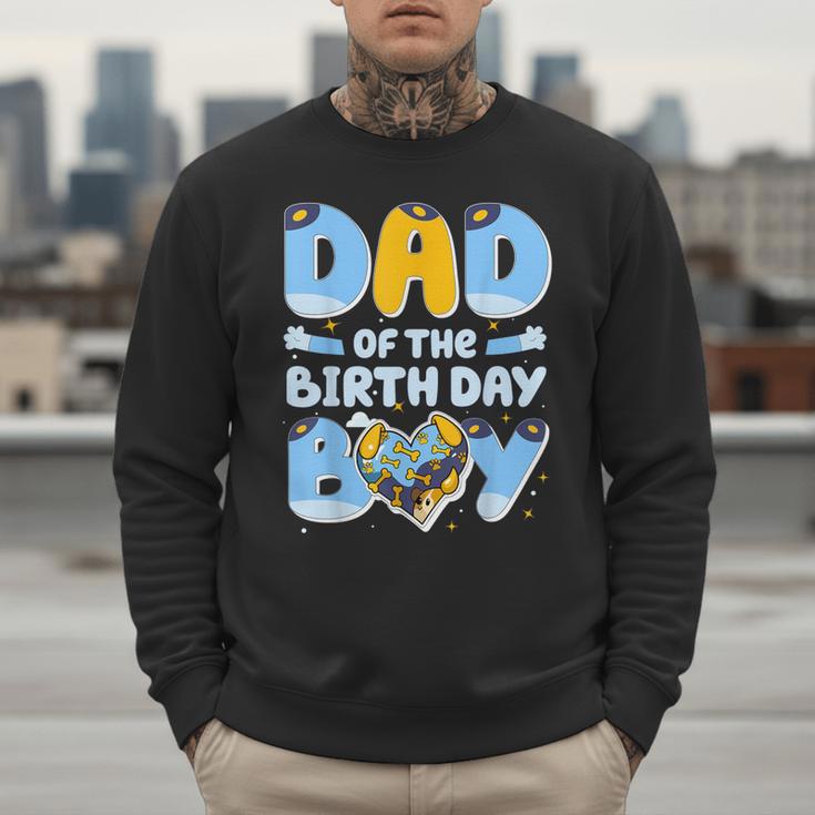 Dad Of The Birthday Boy Blue Dog Family Matching Men Sweatshirt