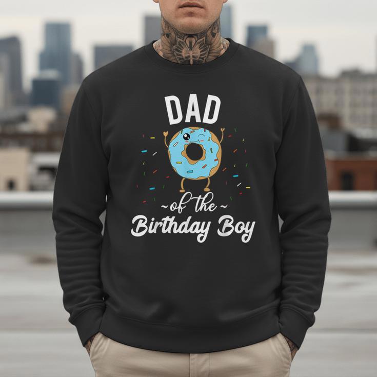 Dad Of The Birthday Boy Donut Theme Party Blue Father Men Sweatshirt