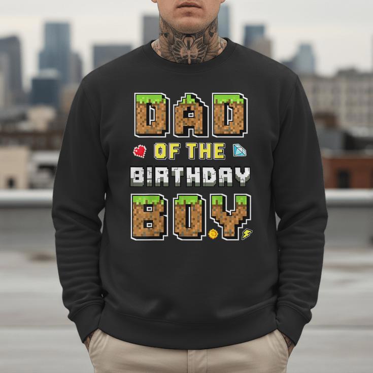 Dad Of The Birthday Boy Gamer Pixel Birthday Party Matching Men Sweatshirt
