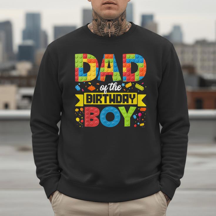 Dad Of The Birthday Boy Master Builder Kids Building Blocks Men Sweatshirt