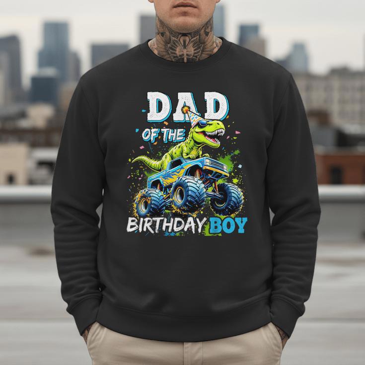 Dad Of The Birthday Boy Monster Truck Dinosaur PartyRex Men Sweatshirt