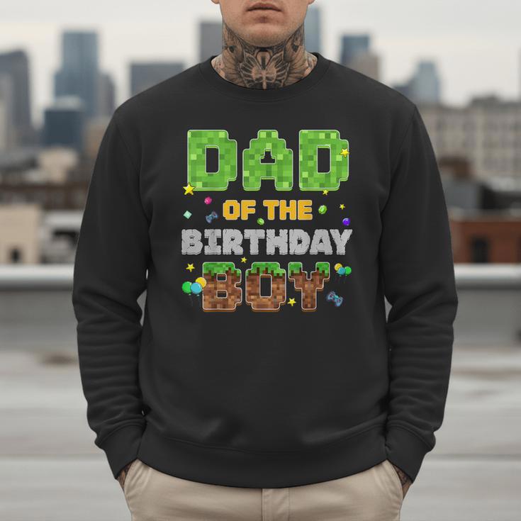Dad Of The Birthday Boy Pixel Gamer Party Matching Family Men Sweatshirt