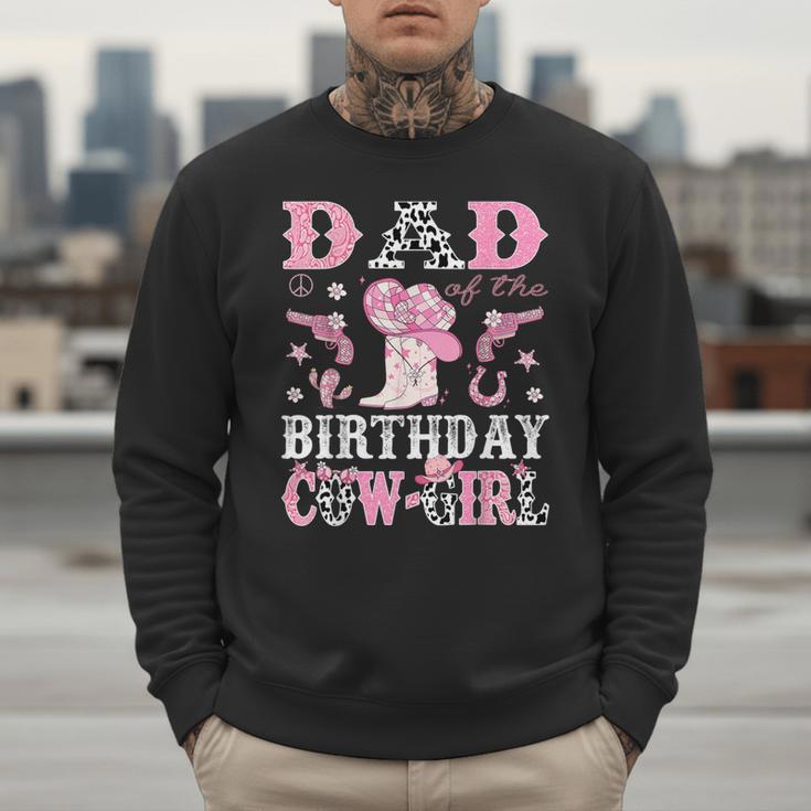 Dad Of The Birthday Cowgirl Pink Disco Rodeo Western Men Sweatshirt