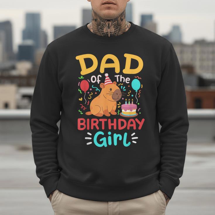 Dad Of The Birthday Girl Kids Cute Capybara Bday Family Men Sweatshirt