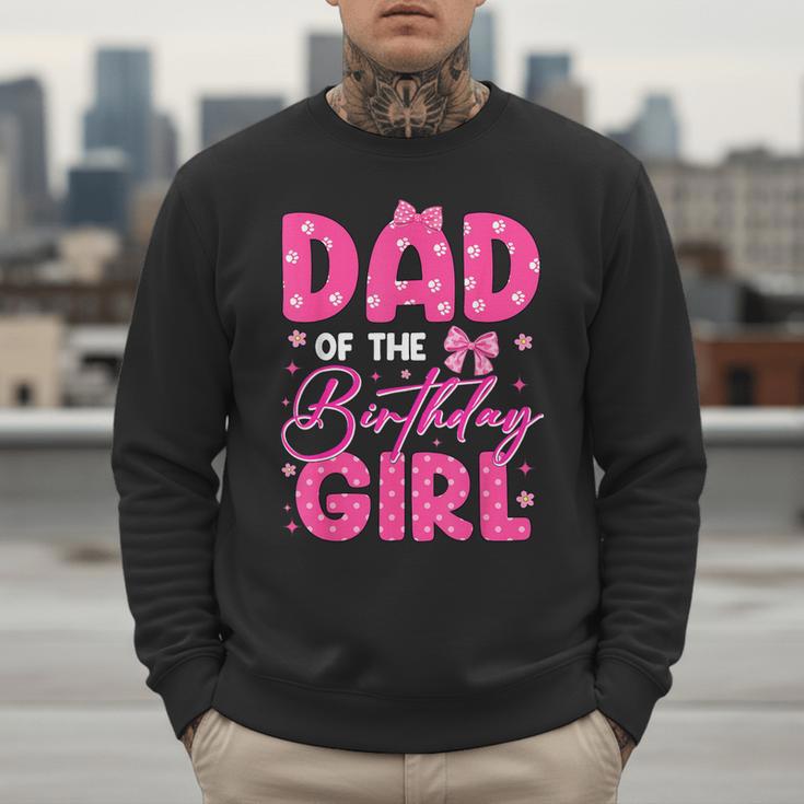 Dad Of The Birthday Girl Pink Bow Birthday Girl Family Men Sweatshirt