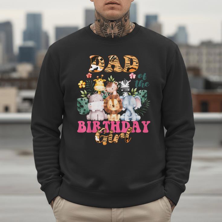 Dad Of The Birthday Girl Zoo Theme Animal Party Safari Cool Men Sweatshirt