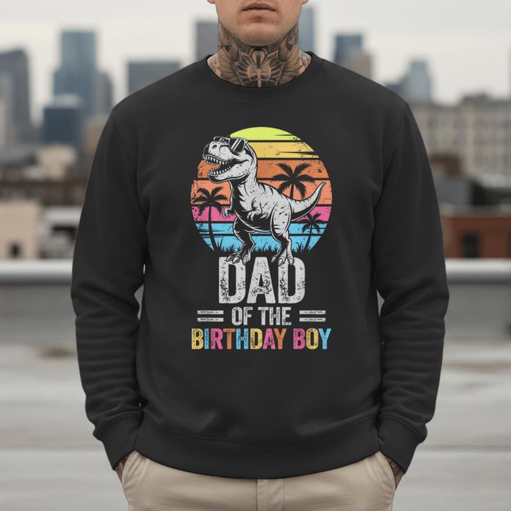 Dad Of The Birthday Party Outfit Dinosaur Daddy Men Sweatshirt