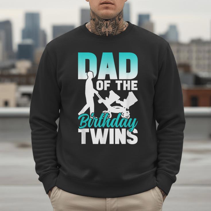 Dad Of The Birthday Twins Celebrate Cute Twin Father Daddy Men Sweatshirt