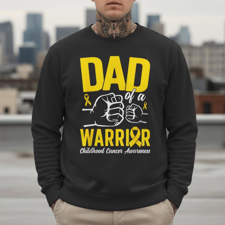 Dad Of A Childhood Cancer Warrior Childhood Cancer Awareness Men Sweatshirt