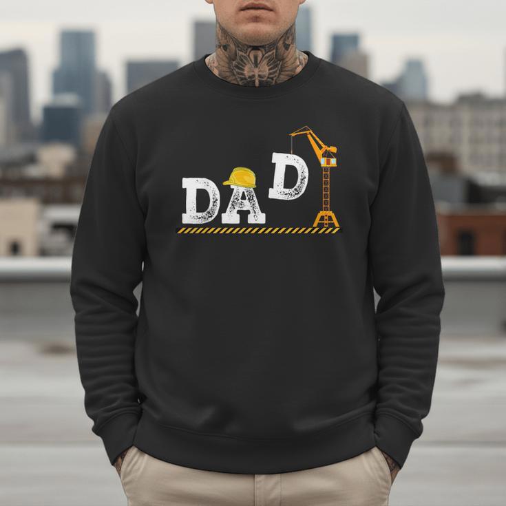 Dad Construction Excavator Family Matching Bday Party Men Sweatshirt