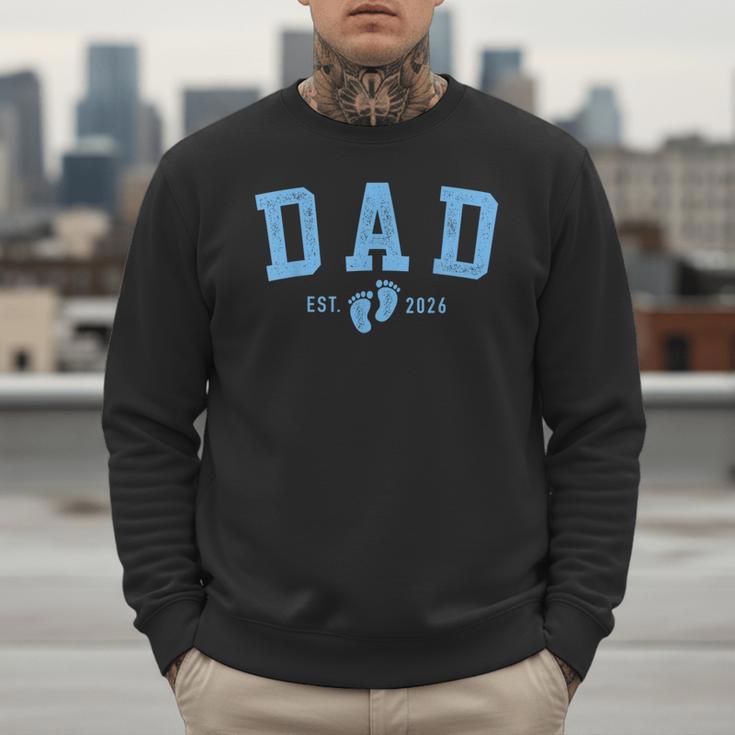 Dad Est 2026 Blue Baby Feet First Time Boy Daddy Men Sweatshirt