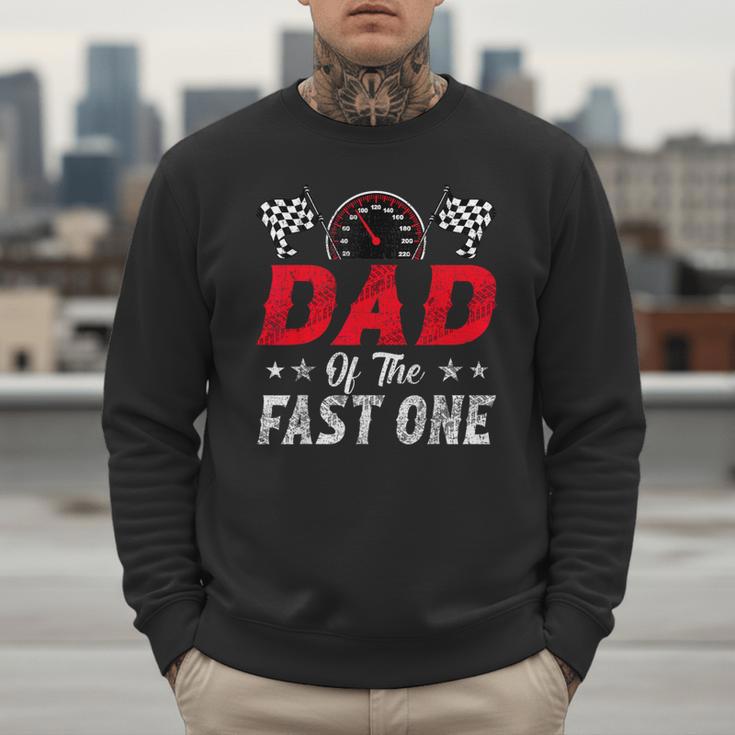 Dad Of The Fast One 1st Birthday Racing Car Family Men Sweatshirt