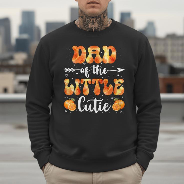 Dad Little Cutie Baby Shower Orange 1st Birthday Party Men Sweatshirt