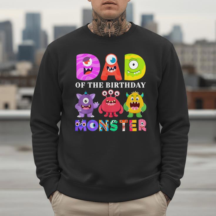 Dad Little Monster Kids 1st Birthday Party Family Monster Small Men Sweatshirt