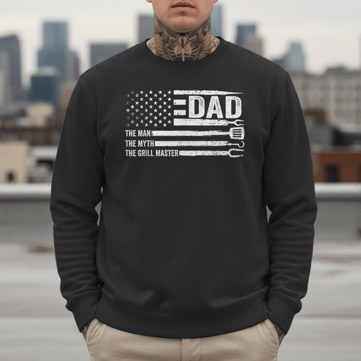 Dad The Man The Myth The Grill Master USA Flag Father's Day Men Sweatshirt Dad The Man The Myth The Grill Master USA Flag Father's Day Men Sweatshirt