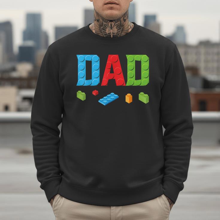 Dad Master Builder Building Bricks Blocks Family Set Parents Small Men Sweatshirt