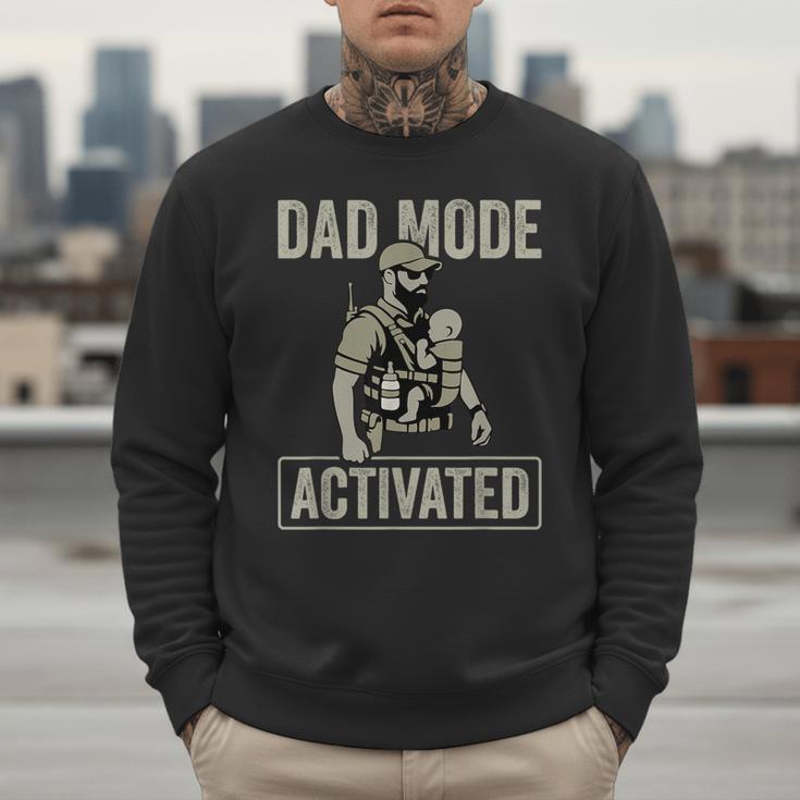Dad Mode Activated Tactical Baby Carrier Military Father Men Sweatshirt