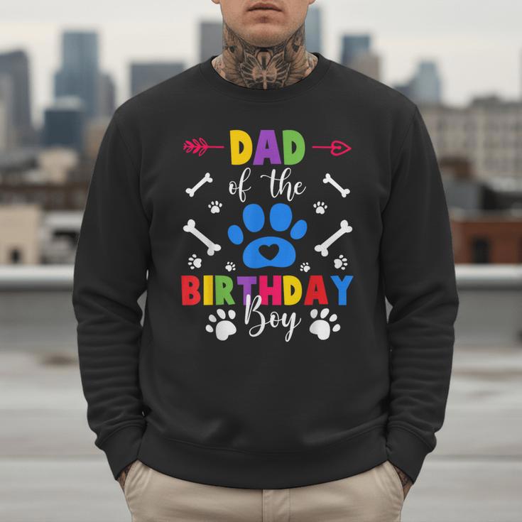 Dad And Mom Of The Birthday Boy Dog Paw Family Matching Men Sweatshirt