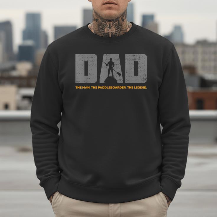 Dad Paddleboarder On SUP Paddle Board Dad Standup Paddling Men Sweatshirt