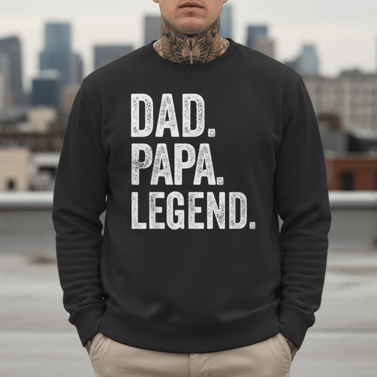 Dad Papa Legend Vintage Distressed Bold Papa Graphic Men Sweatshirt Dad Papa Legend Vintage Distressed Bold Papa Graphic Men Sweatshirt