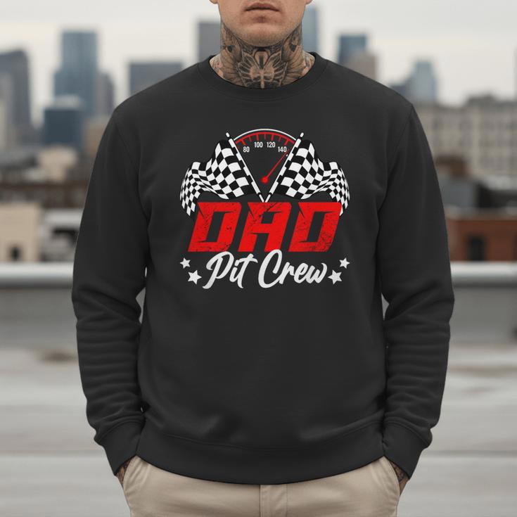 Dad Pit Crew Birthday Party Race Car Lover Racing Family Men Sweatshirt