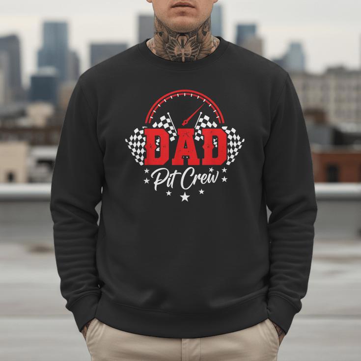 Dad Pit Crew Birthday Party Race Car Racing Family Matching Men Sweatshirt