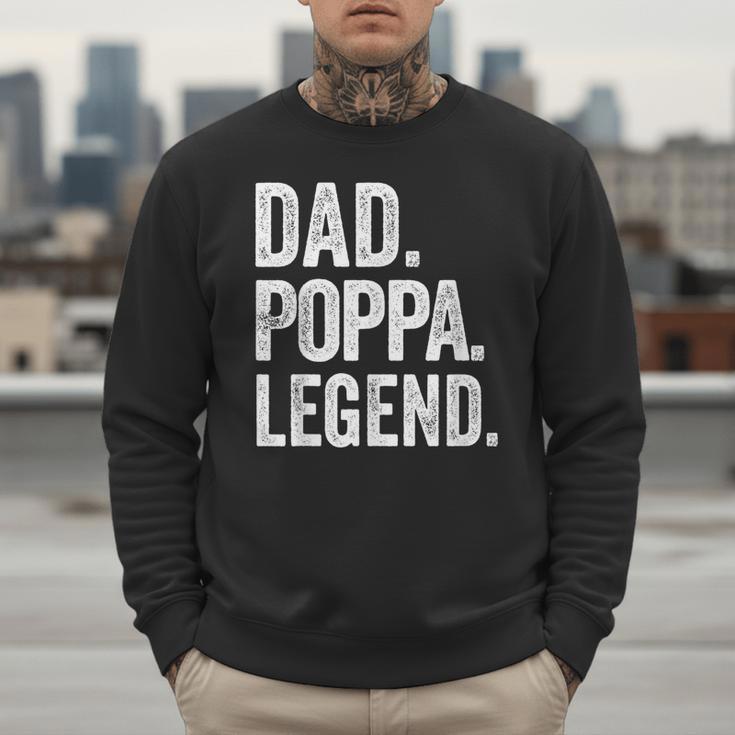 Dad Poppa Legend Vintage Distressed Bold Poppa Graphic Men Sweatshirt Dad Poppa Legend Vintage Distressed Bold Poppa Graphic Men Sweatshirt