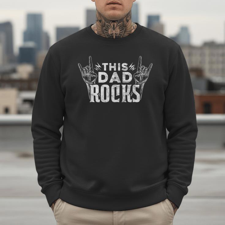 This Dad Rocks Rock n Roll Heavy Metal Fathers Day T-Shirt Men Sweatshirt