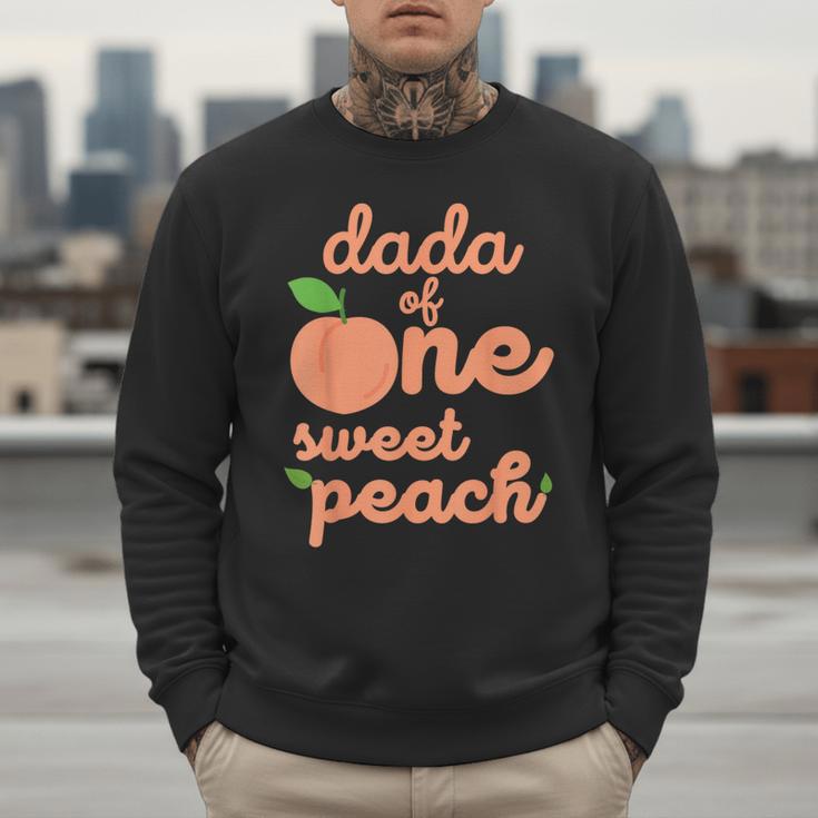 Dada Dad First Birthday One Sweet Peach Bday Family Matching Men Sweatshirt