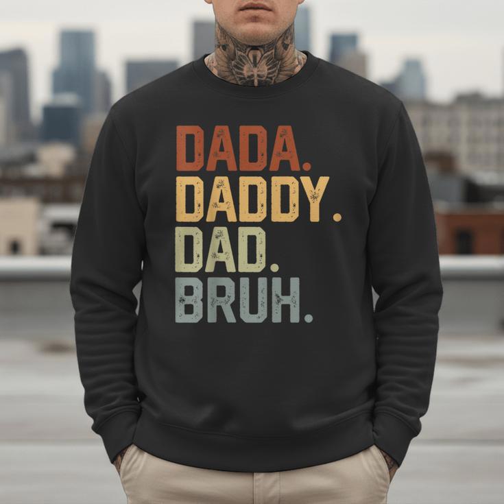 Dada Daddy Dad Bruh Retro Vintage Fathers Day Vintage Men Sweatshirt