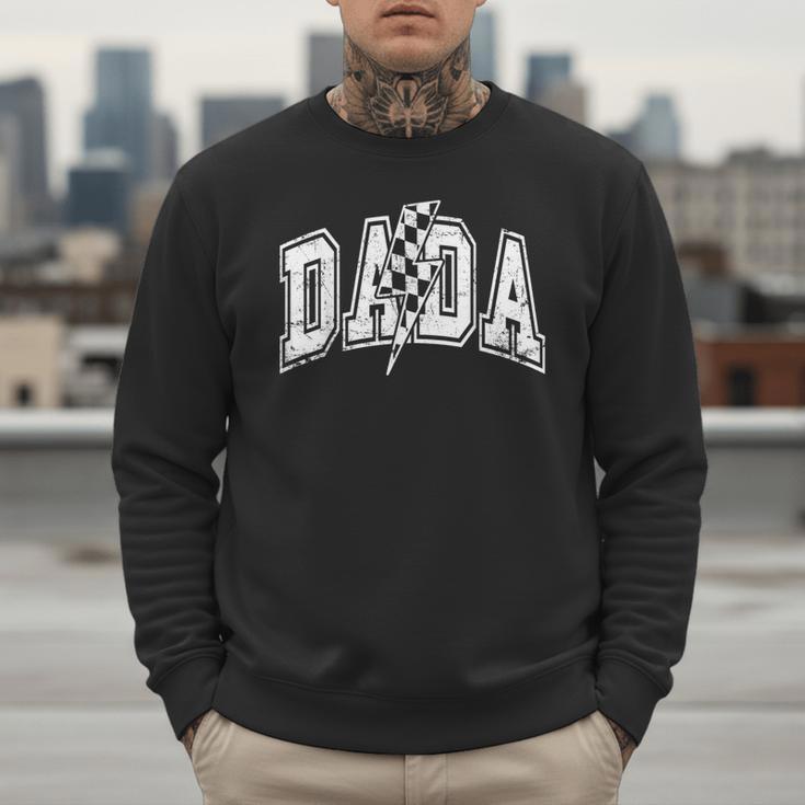 Dada Lightning Bolt Checkered Varsity Dad Men Father's Day Men Sweatshirt Dada Lightning Bolt Checkered Varsity Dad Men Father's Day Men Sweatshirt