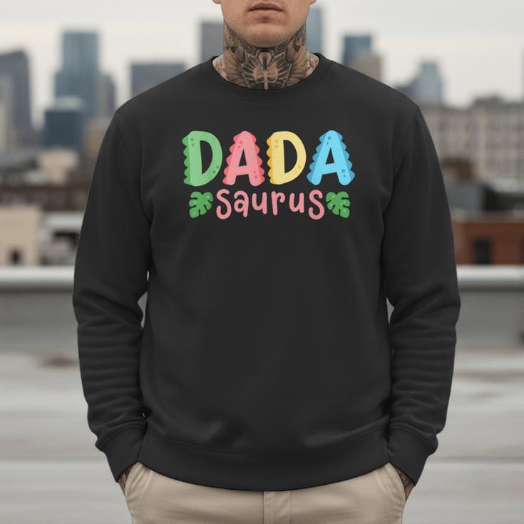 Dada Saurus Kids Dinosaur Birthday Party Family Matching Men Sweatshirt