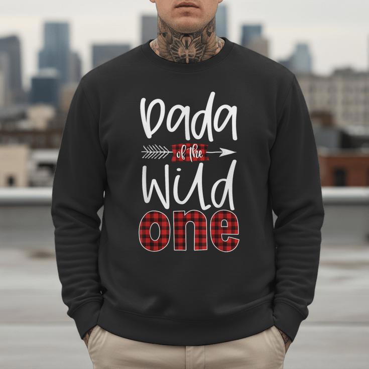 Dada Of The Wild One Buffalo Plaid Lumberjack 1st Birthday Men Sweatshirt