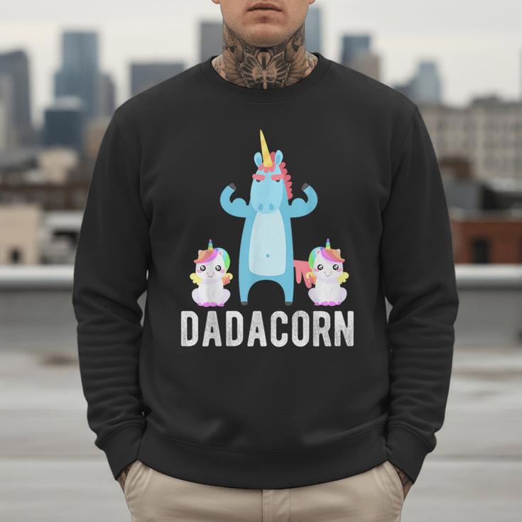 Dadacorn Unicorn Lover Tee For Papa Dad And Kid Men Sweatshirt