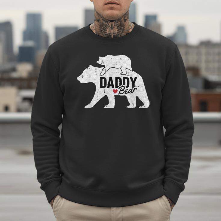 Daddy Bear Fathers Day Cute Baby Cub Papa Dad-a Pops Small Men Sweatshirt