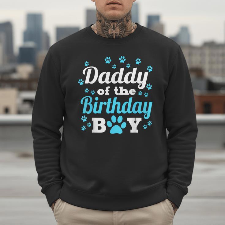 Daddy Of The Birthday Boy Dog Paw Bday Party Celebration Small Men Sweatshirt