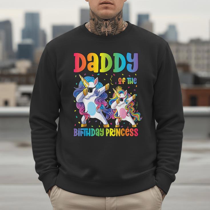 Daddy Of The Birthday Girl Dabbing Princess Unicorn Dad Men Sweatshirt