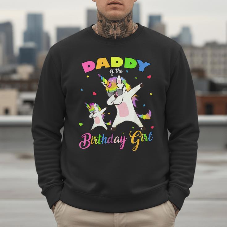 Daddy Of The Birthday Girl Dabbing Unicorn Princess And Dad Men Sweatshirt