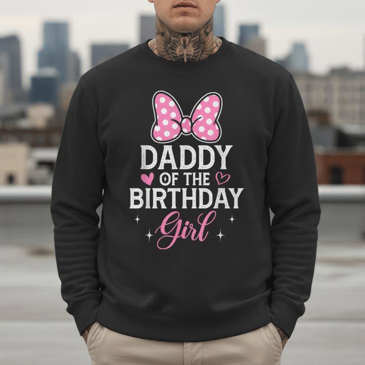 Daddy Of The Birthday Girl Pink Bow Birthday Family Matching Men Sweatshirt