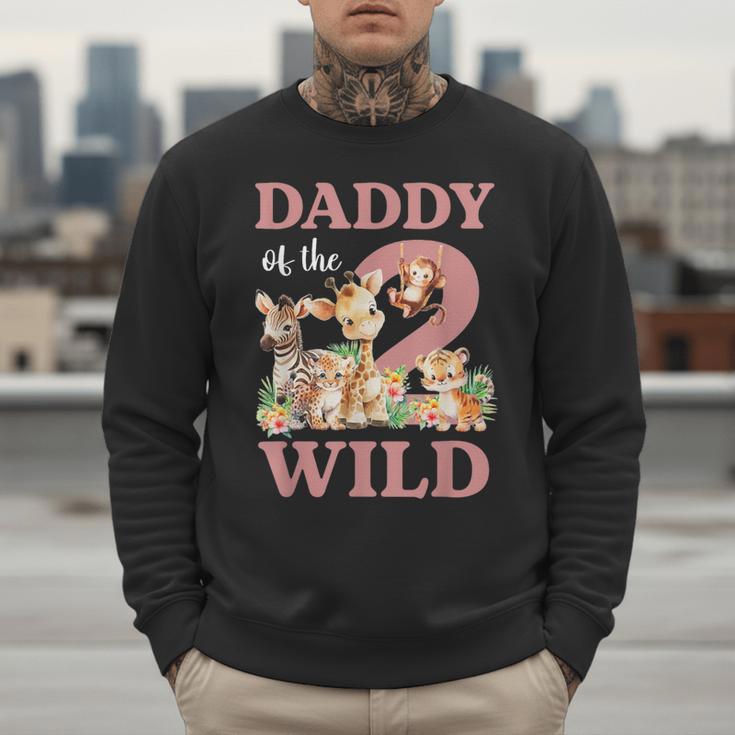 Daddy Of The Two Wild Zoo 2nd Birthday Safari Jungle Animal Men Sweatshirt