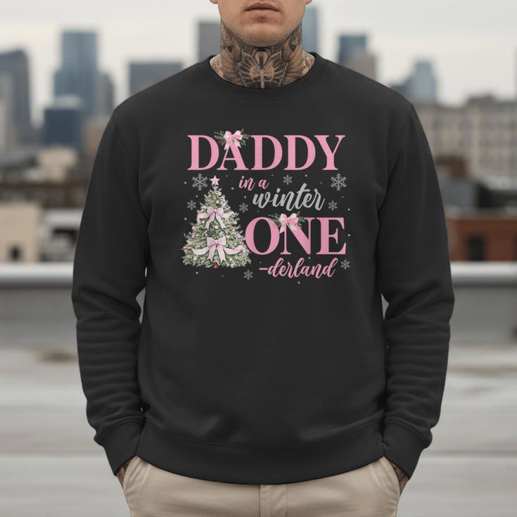 Daddy In a Winter Onederland Birthday Girl Christmas Tree Men Sweatshirt
