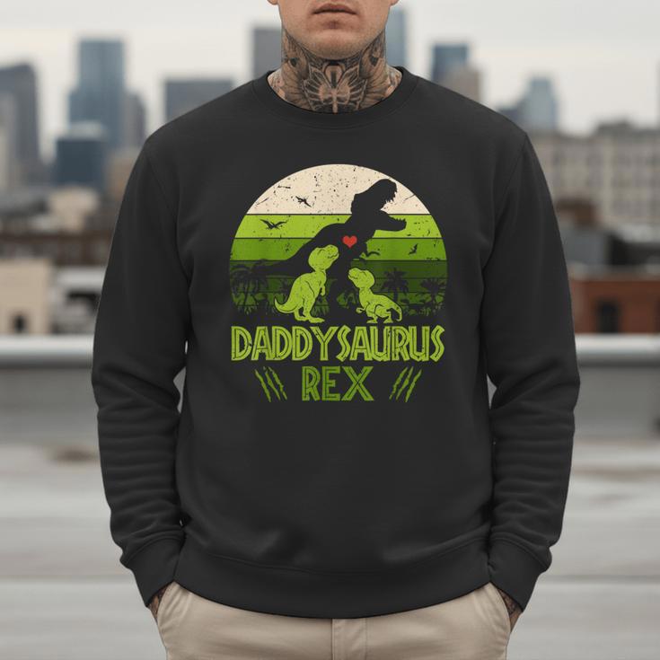 Daddysaurus Rex 2 Kids Sunset Tshirt For Fathers Day Men Sweatshirt