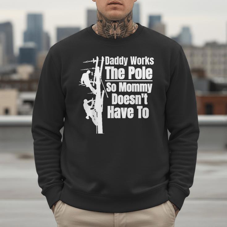 Dads Electrical Lineman Gear Husband & Lineman Wife Men Sweatshirt
