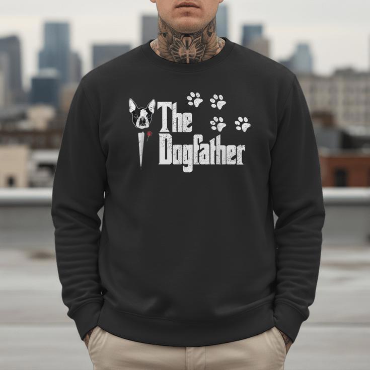 The Dogfather Boston Terrier Dog Dad Tshirt Idea Men Sweatshirt